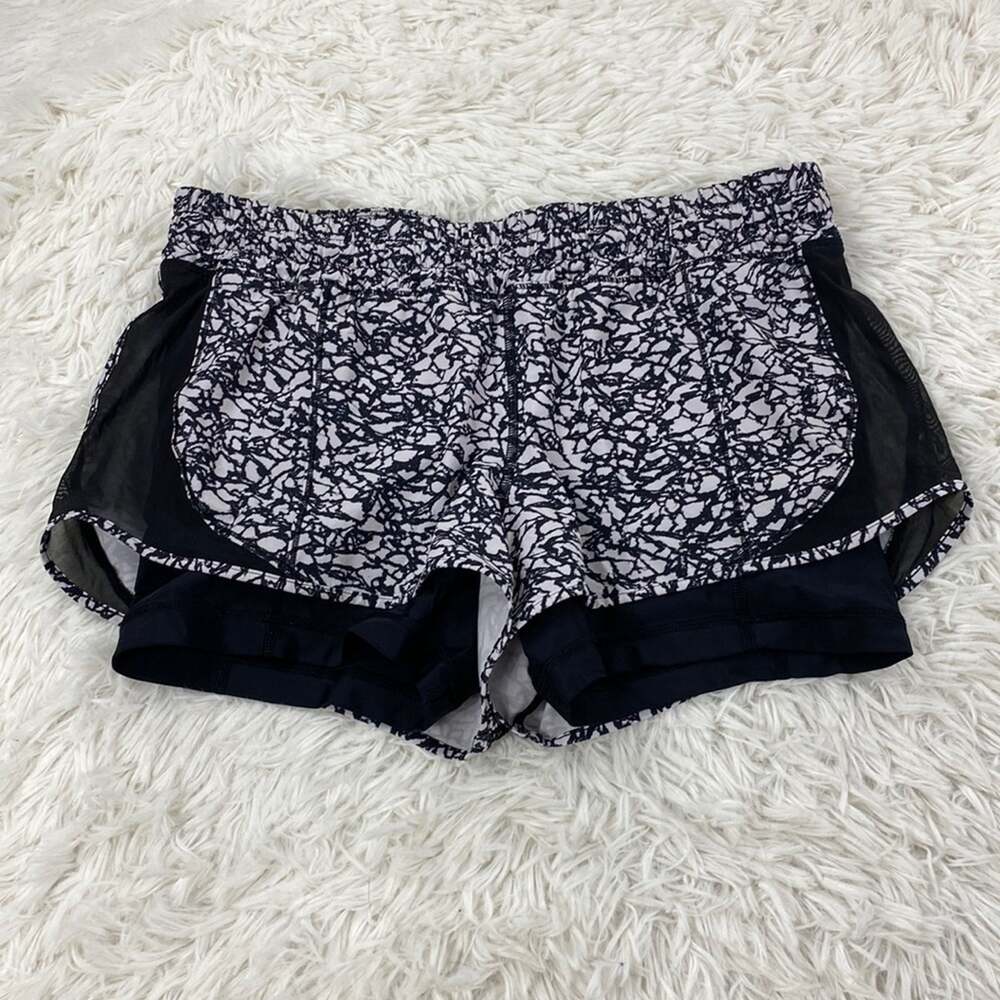 Lululemon Work Out To Water Short Ice Breaker White Black / Black